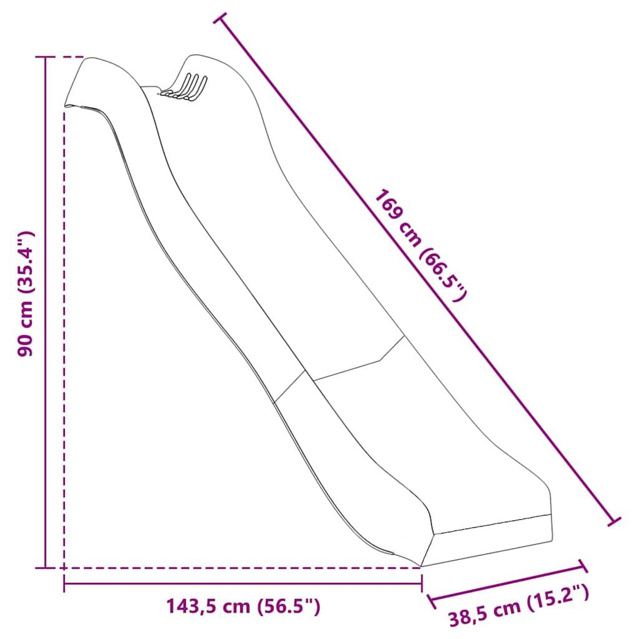 Voir la diapositive 5 : VIDAXL Toboggan de jeu bleu 174x38 cm polypropylene