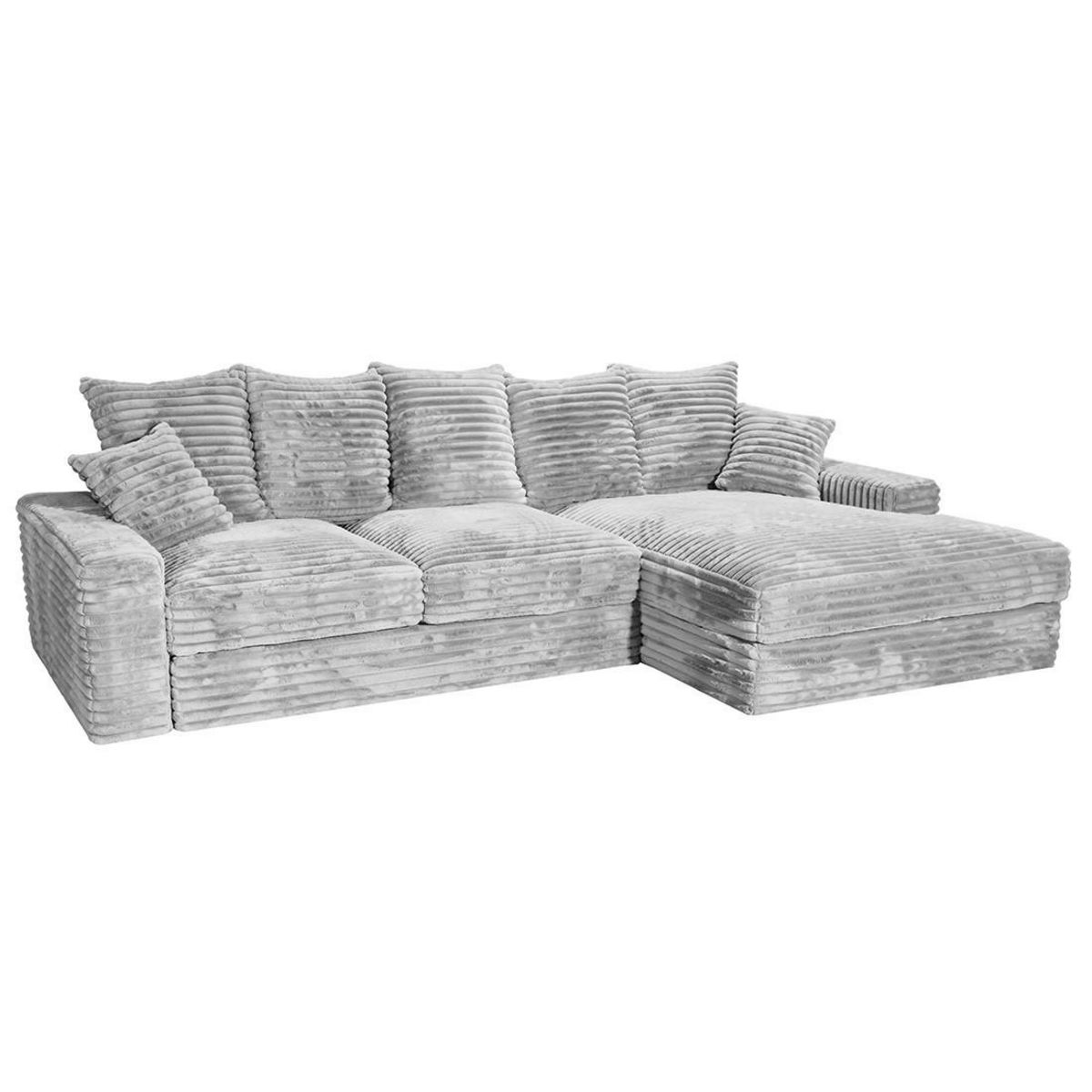 LISA DESIGN Andy - canapé d'angle droit 5 places en fausse fourrure côtelée