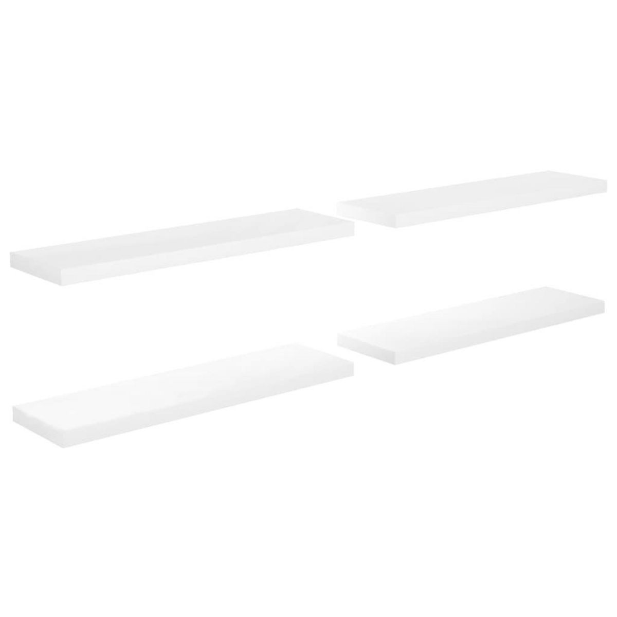 VIDAXL Etagere murale flottante 4 pcs Blanc brillant 90x23,5x3,8cm MDF
