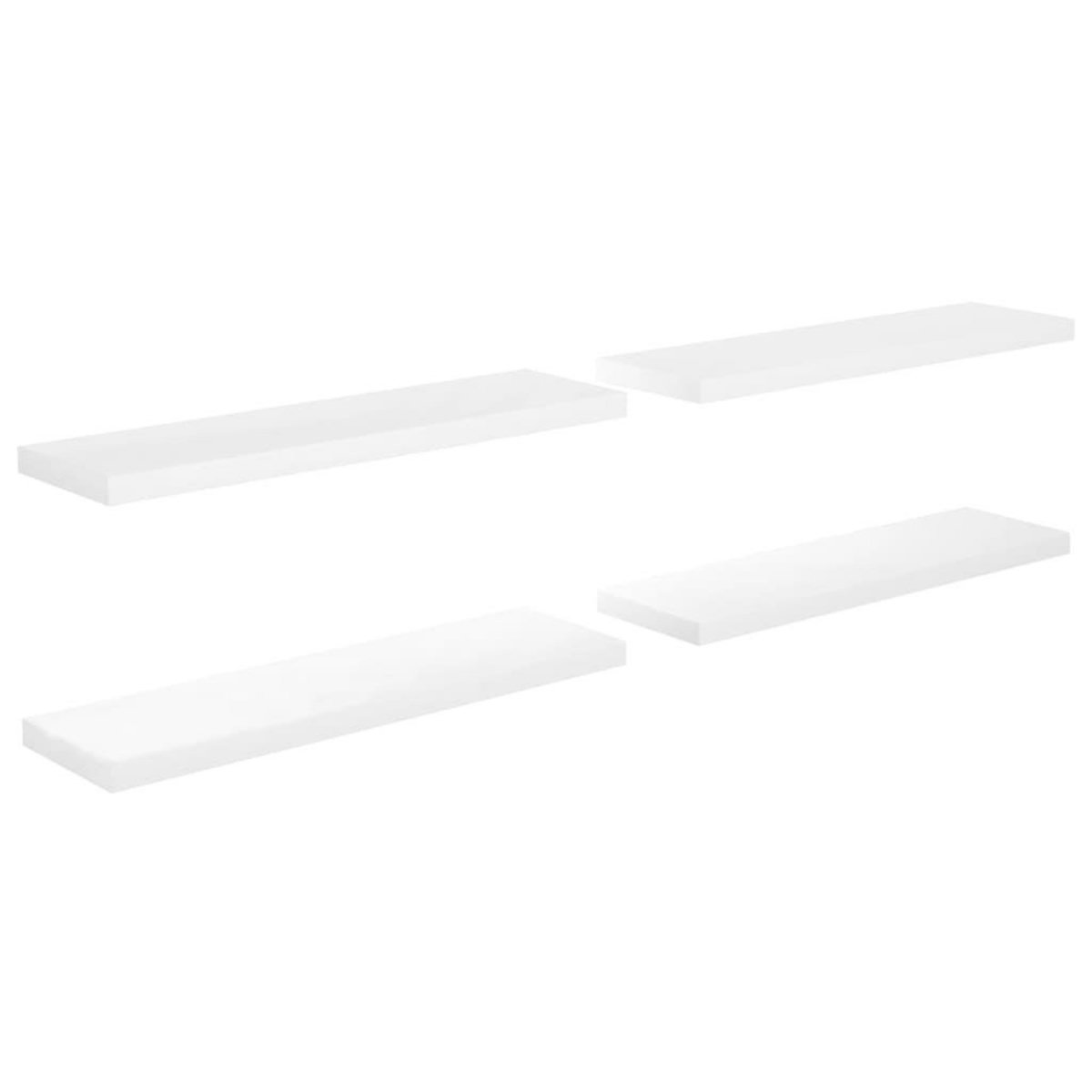 VIDAXL Etagere murale flottante 4 pcs Blanc brillant 90x23,5x3,8cm MDF