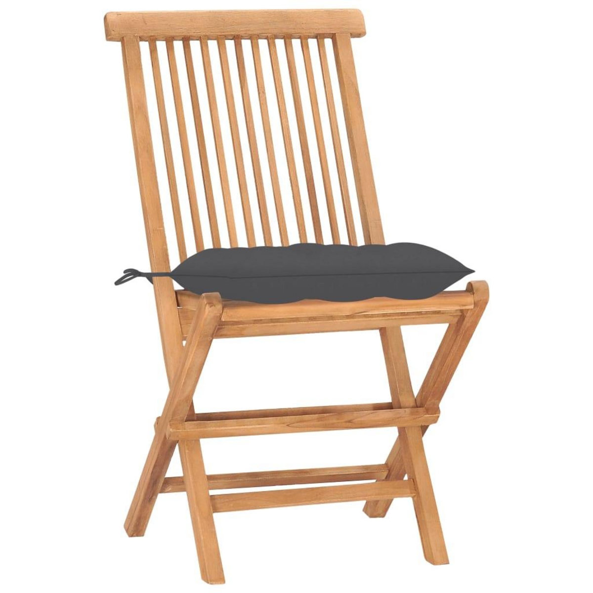 VIDAXL Ensemble a manger d'exterieur pliable avec coussin 3 pcs Teck