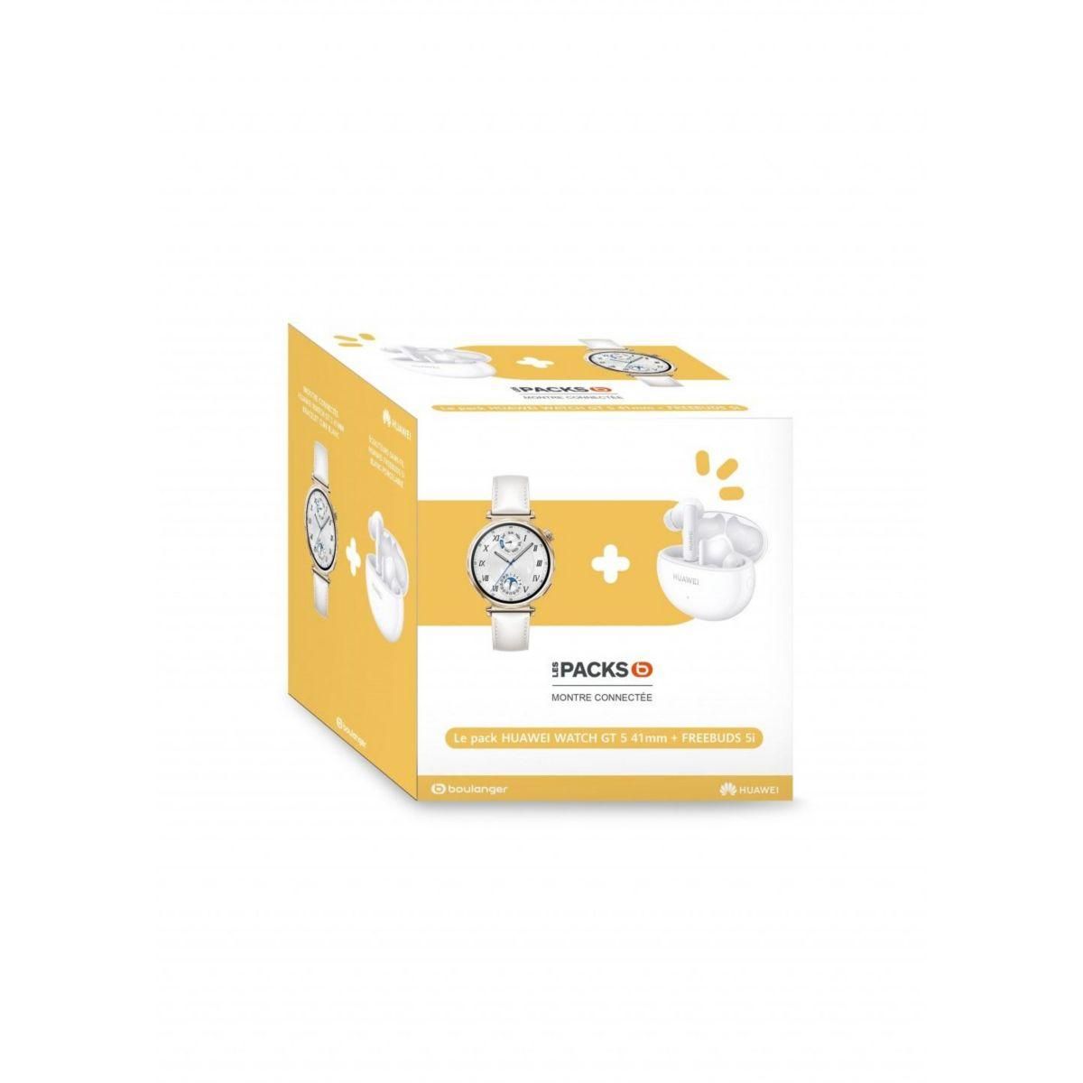 HUAWEI Montre connectée Pack Watch GT5 41mm Blanc + Buds Blancs