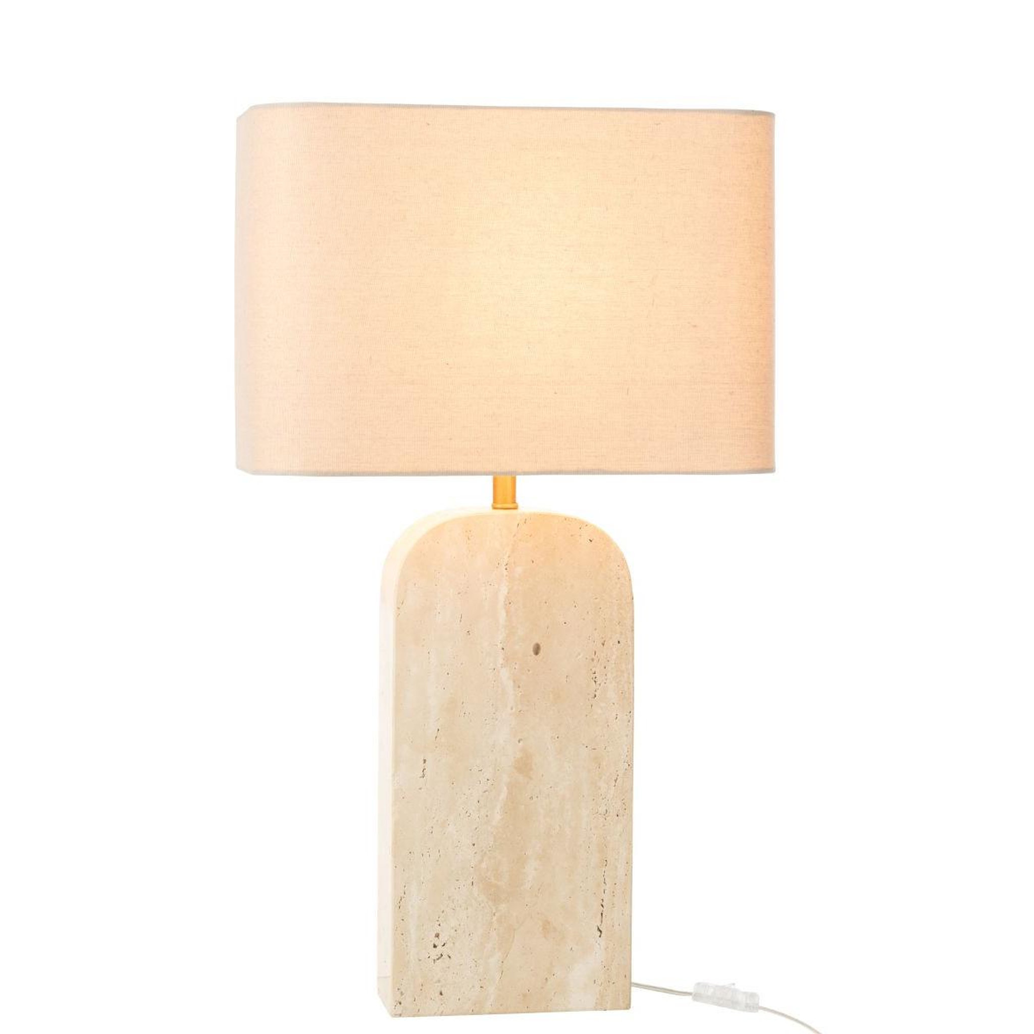 Voir la diapositive 2 : J-LINE Lampe à poser en pierre  travertin  71cm beige