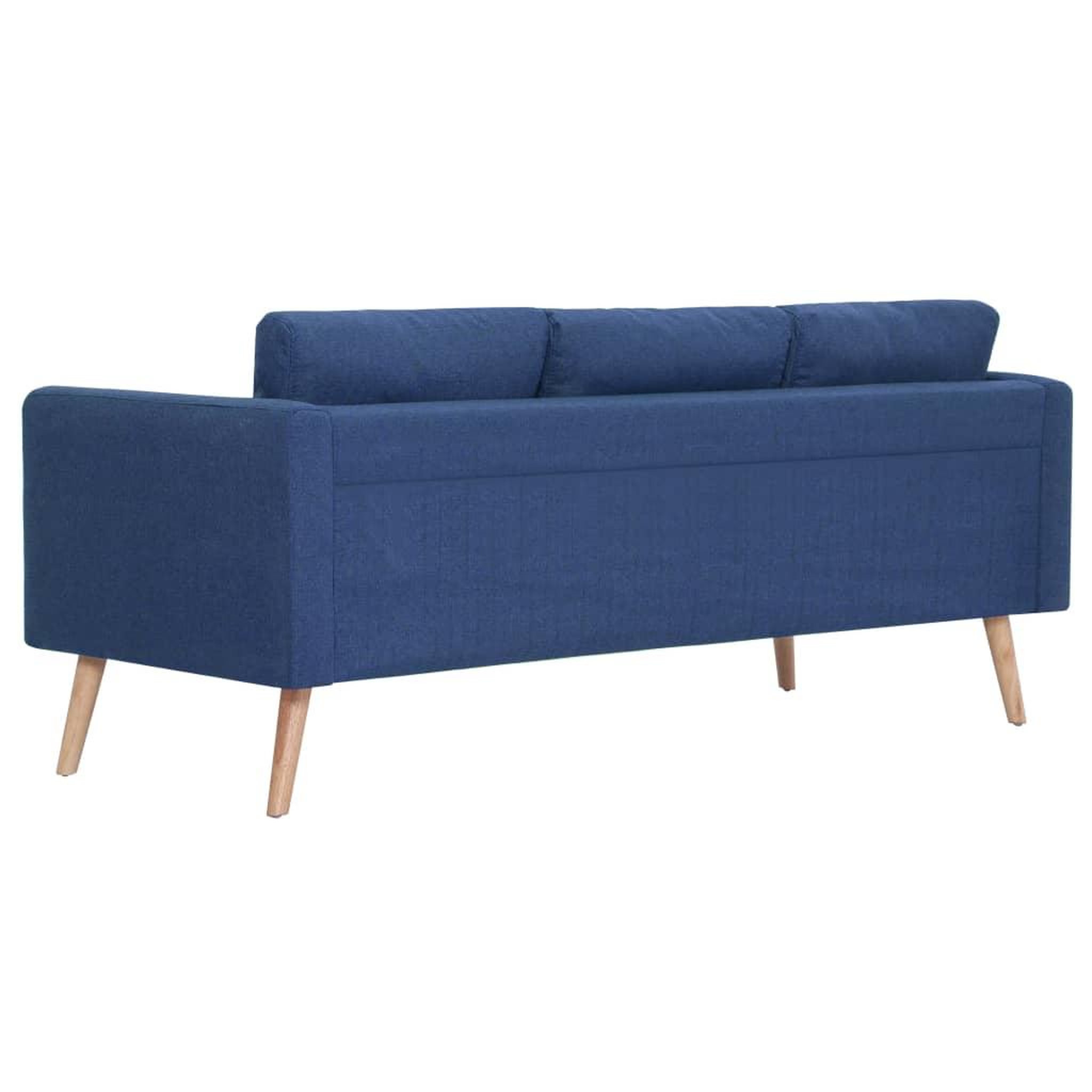 Voir la diapositive 4 : VIDAXL Canape a 3 places Tissu Bleu