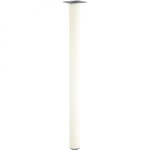 CENTRALE BRICO Lot de 4 pieds de table cylindrique fixes métal époxy blanc, 71 cm