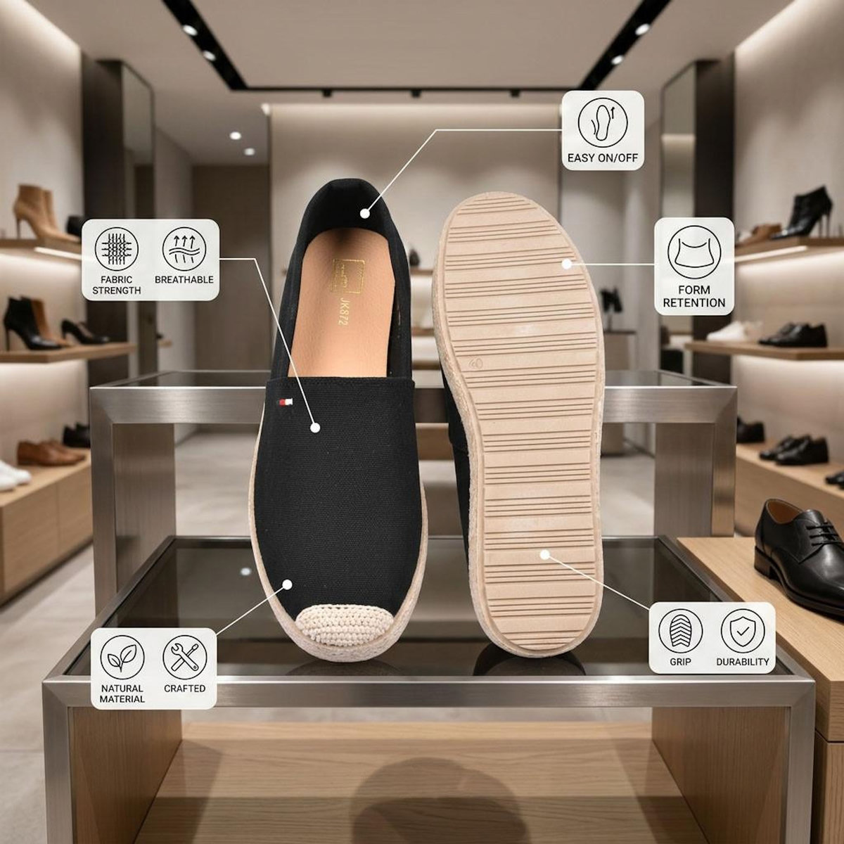 OZABI OZABI Espadrilles homme élégantes été slip-on style chic décontracté