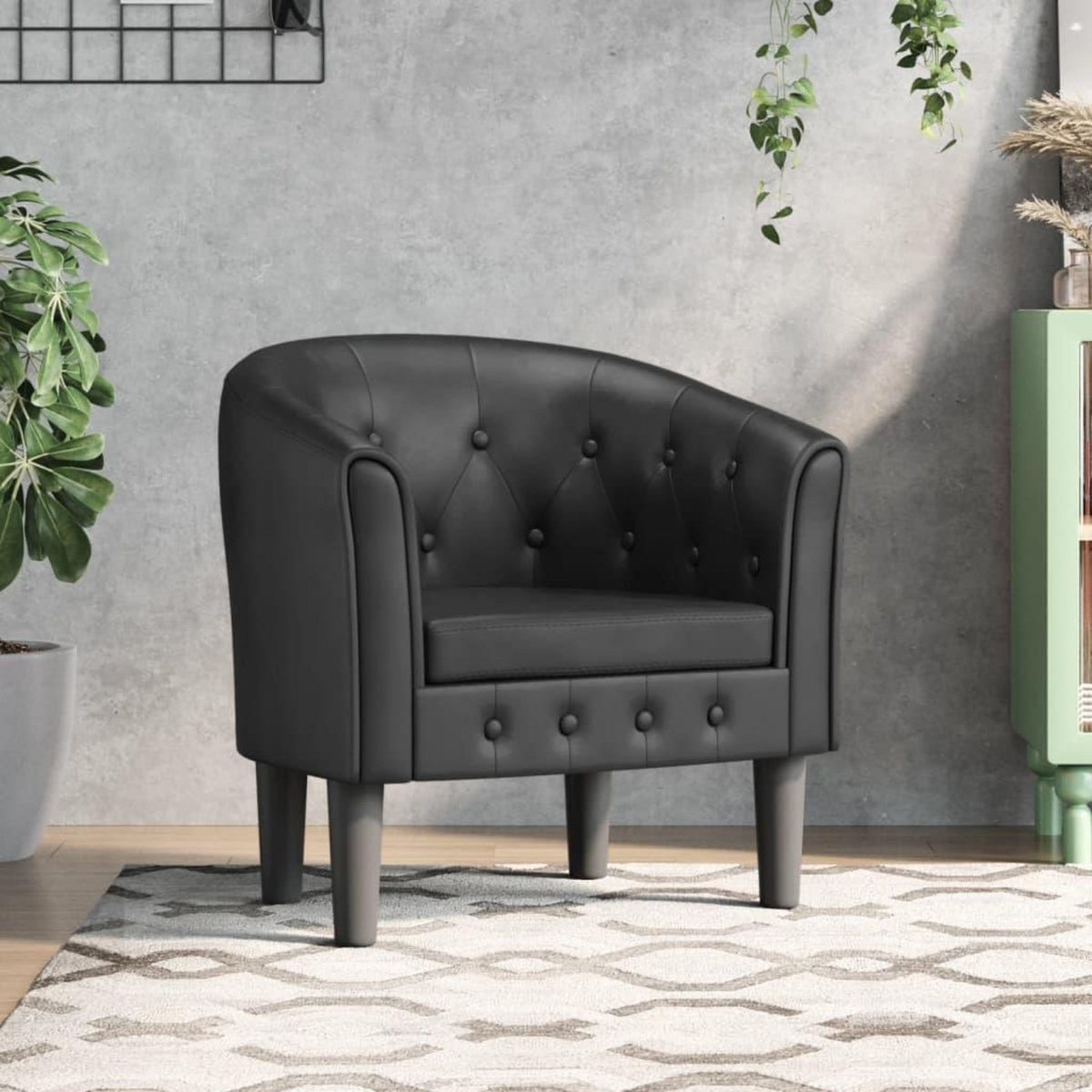 VIDAXL Chaise cabriolet noir similicuir