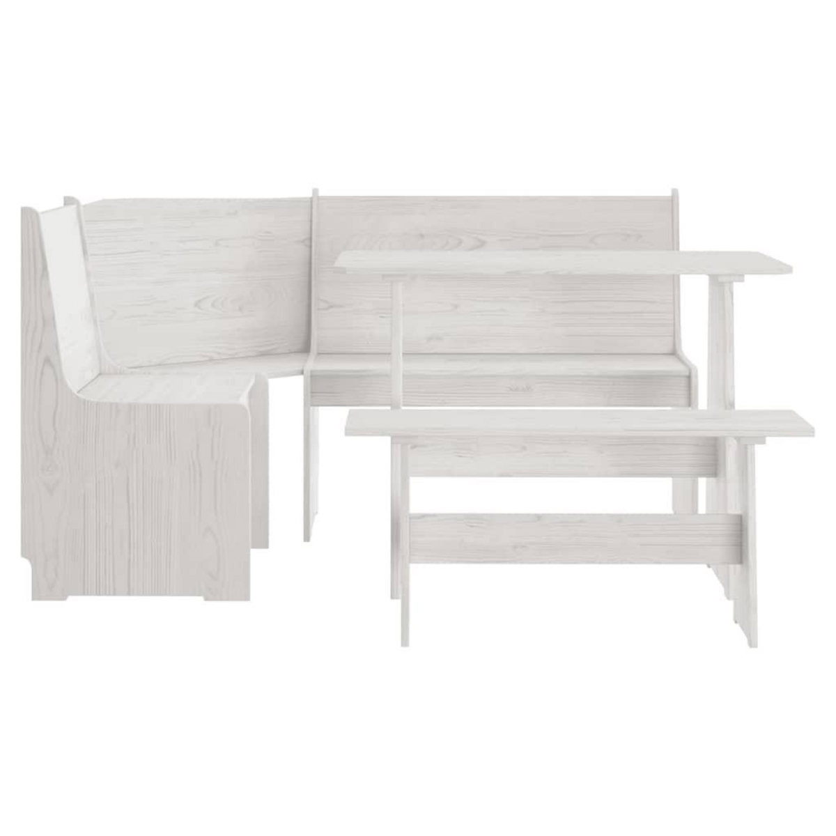 VIDAXL Ensemble a manger REINE 3 pcs blanc bois de pin massif