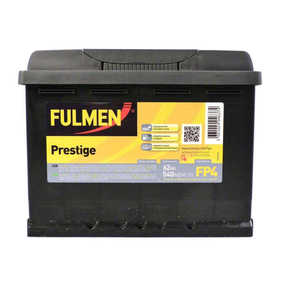 Fulmen Batterie prestige fulmen pour voiture 540A 62AHFP4