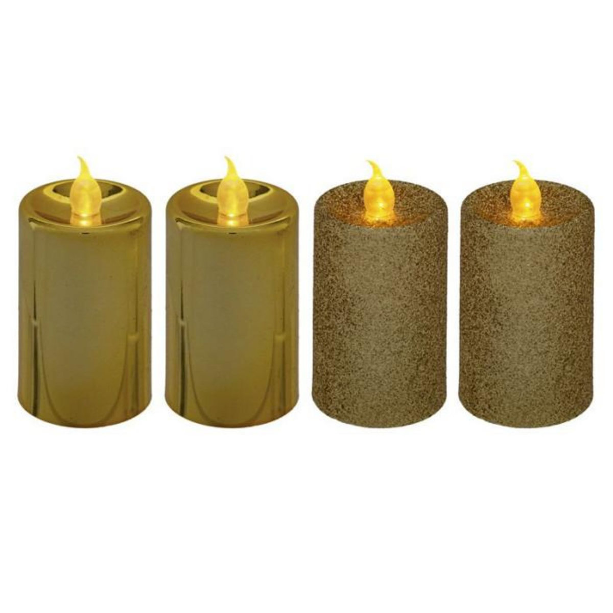 FEERIC LIGHT & CHRISTMAS Lot de 4 Bougies Votives  Colorama  7cm Or