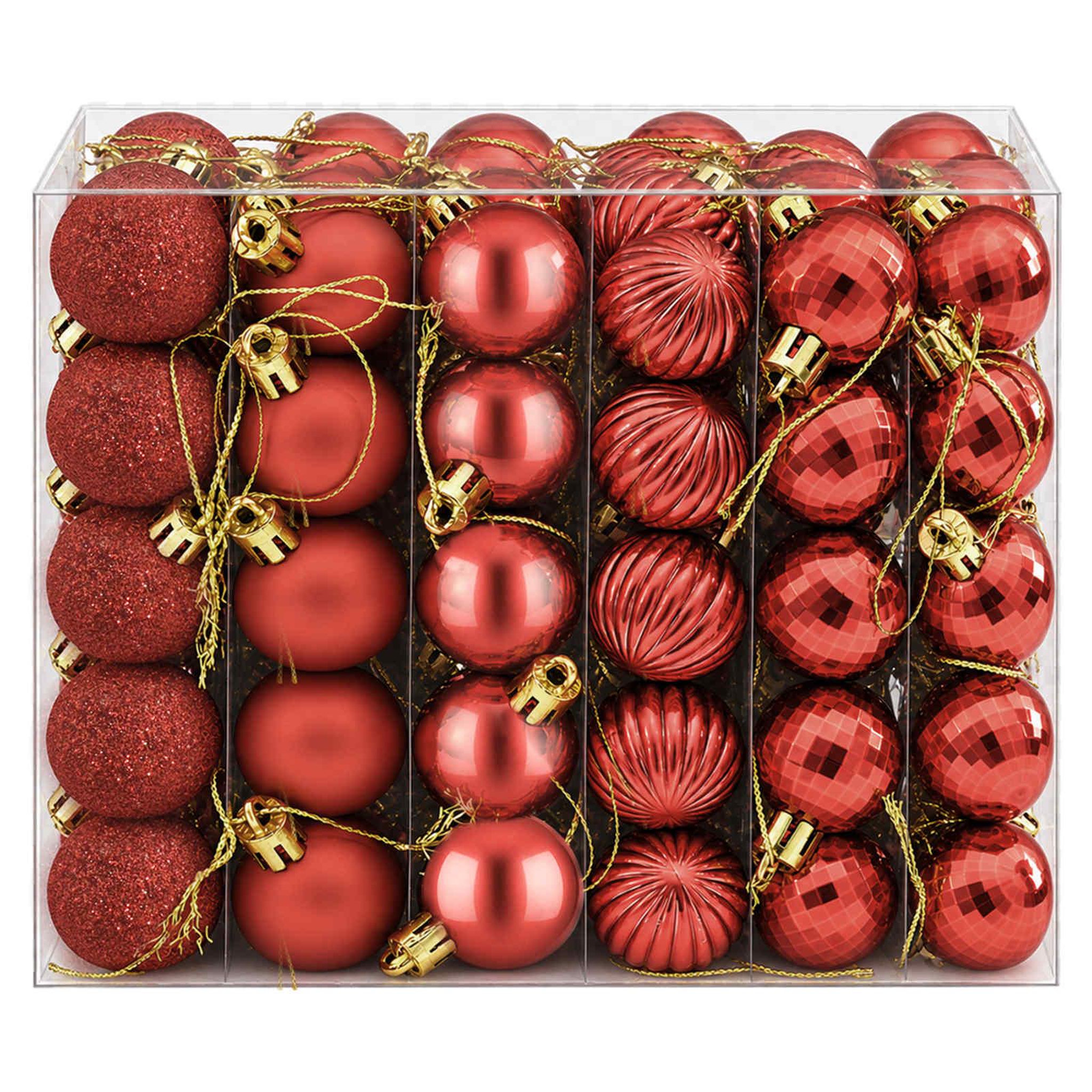 Voir la diapositive 4 : VIDAXL Ensemble de boules de Noël 150 pc Rouge Diam. 3 cm Polystyrene