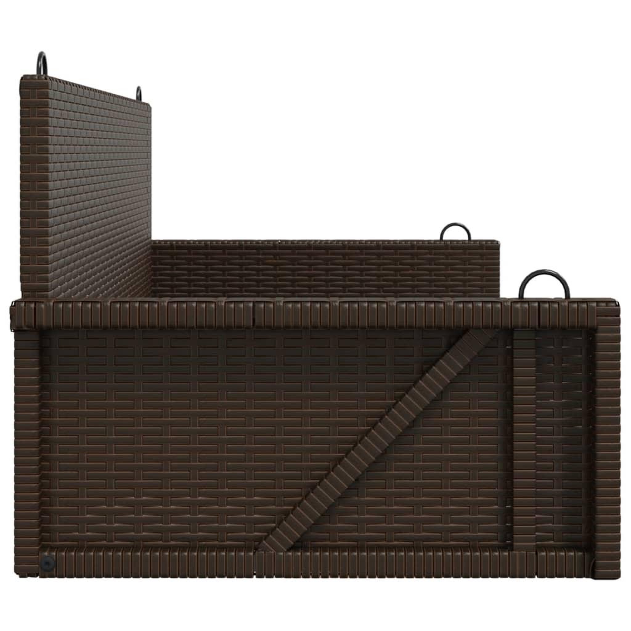 Voir la diapositive 5 : VIDAXL Balancelle marron 119x56x48 cm resine tressee