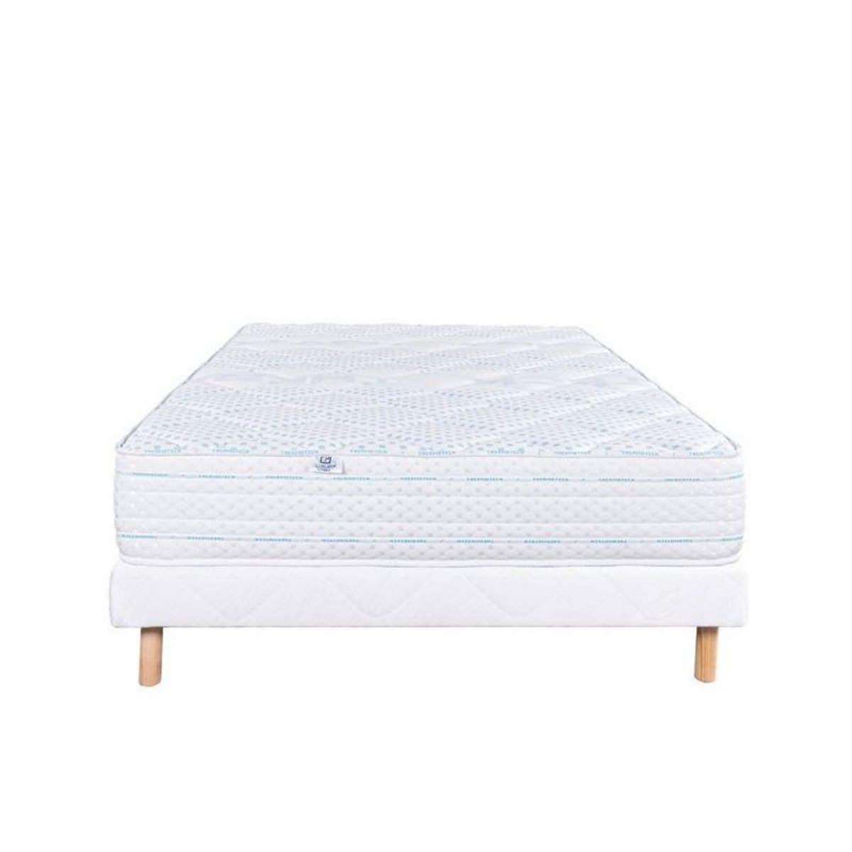 LUXURY LITERIE LUXURY LITERIE - Ensemble matelas + sommier - THERMOTEC - 140 x 190 cm - Tapissier - Ferme - Face été/hiver