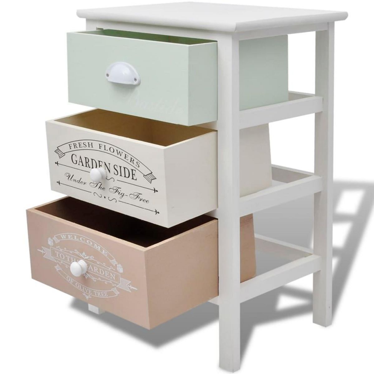 VIDAXL Armoire de rangement en style français 3 tiroirs Bois