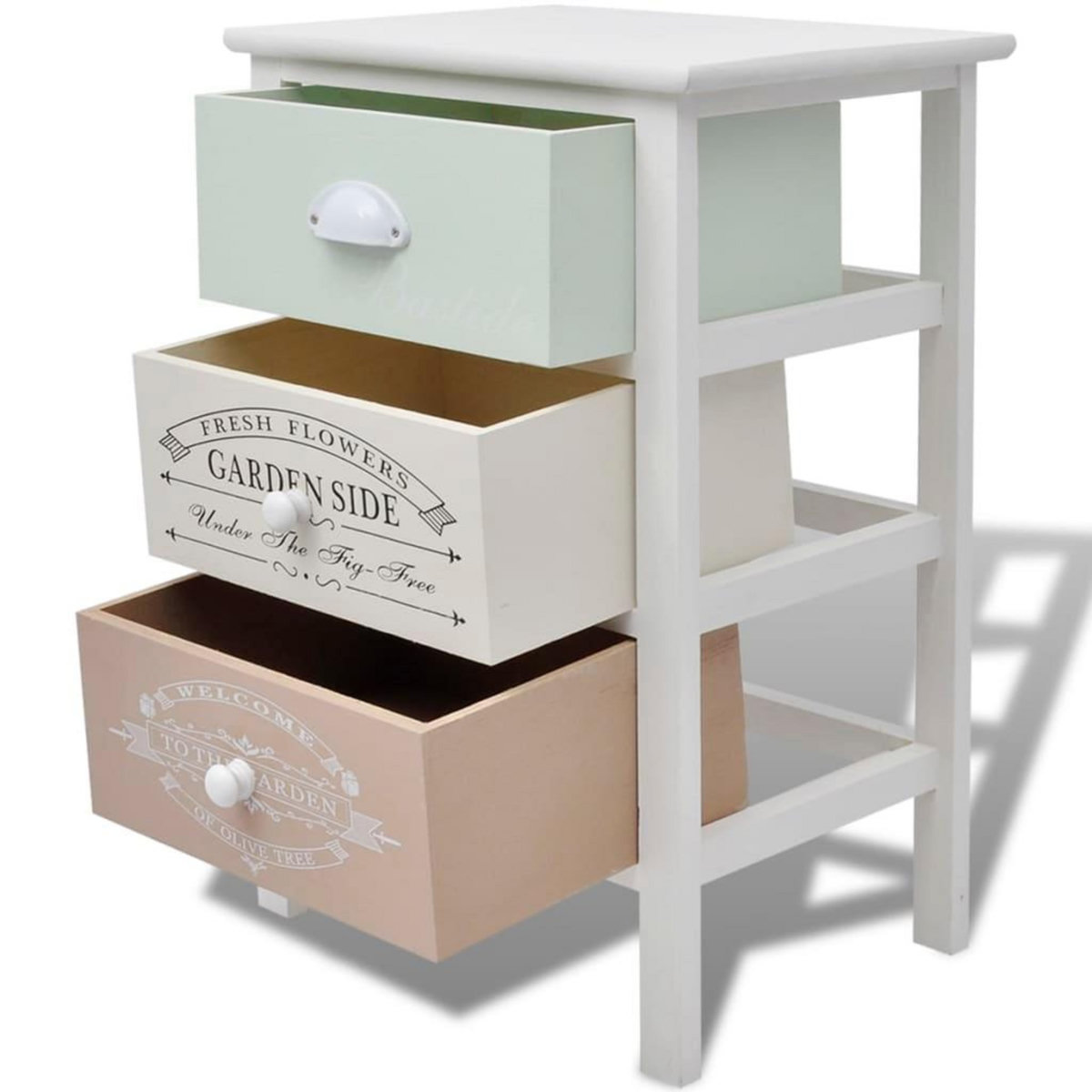 VIDAXL Armoire de rangement en style français 3 tiroirs Bois