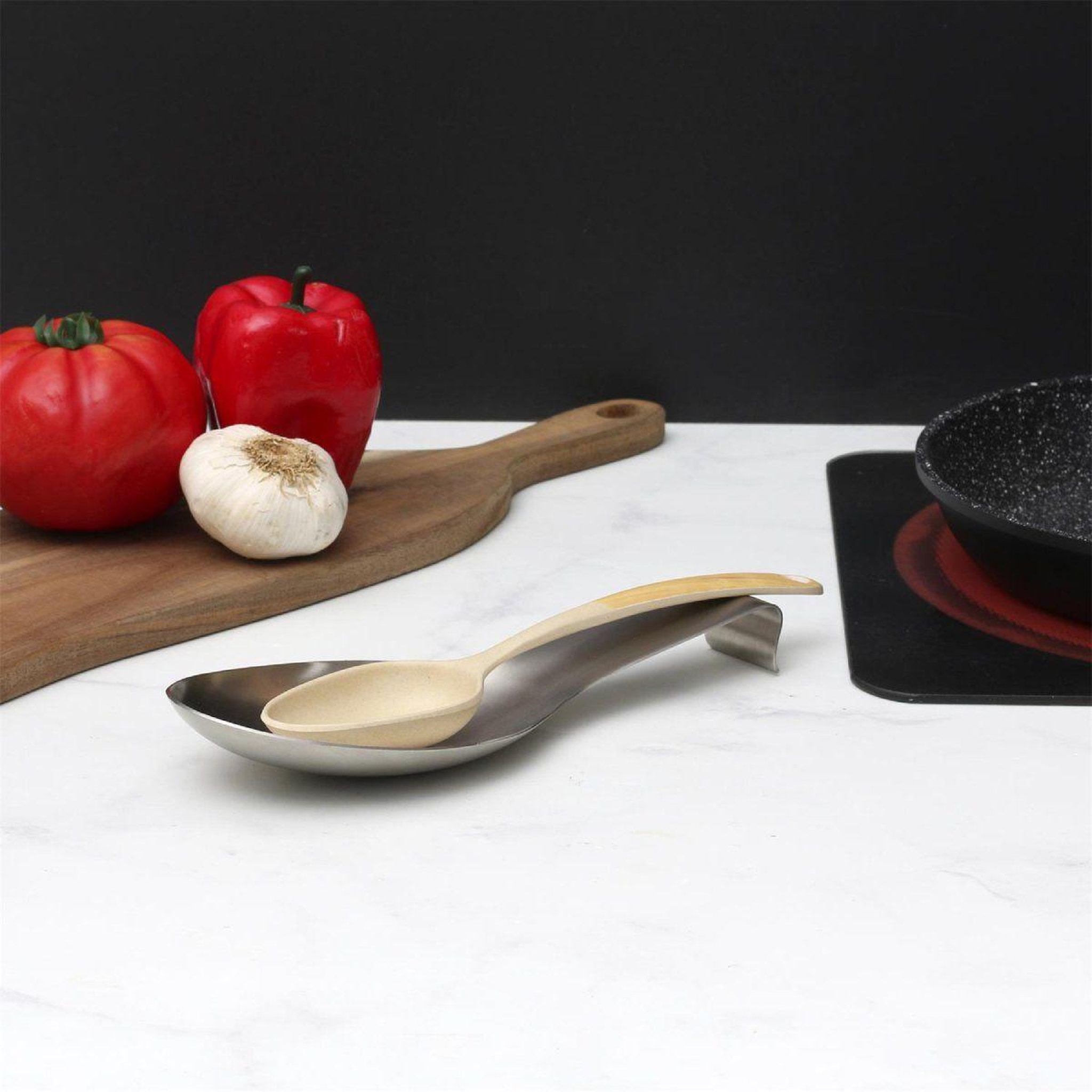 Voir la diapositive 5 : COOK CONCEPT Repose cuillère  inox  24cm argent