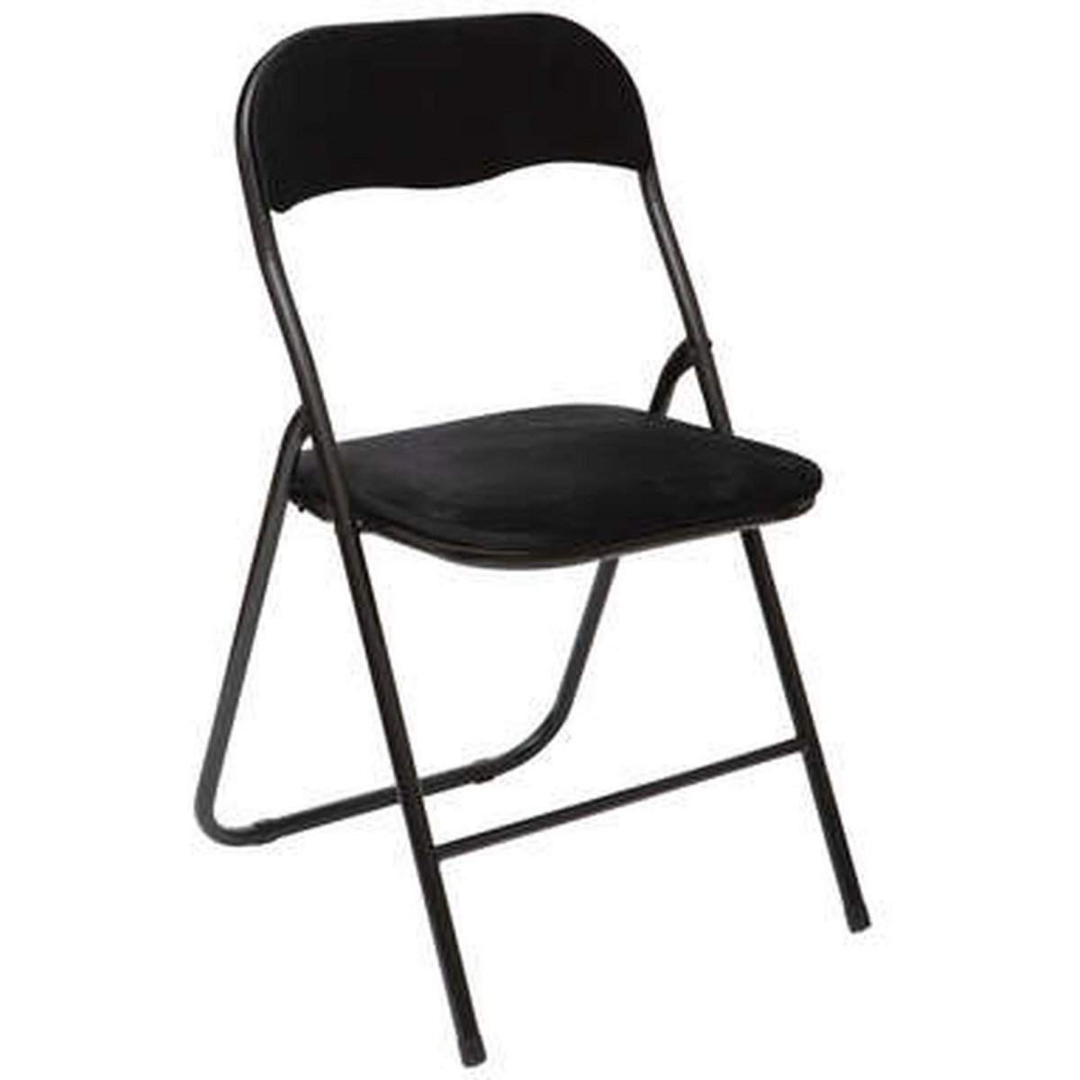 Chaise pliante en velours pieds métal 