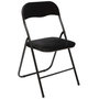 Voir la diapositive 1 : Chaise pliante en velours pieds métal 