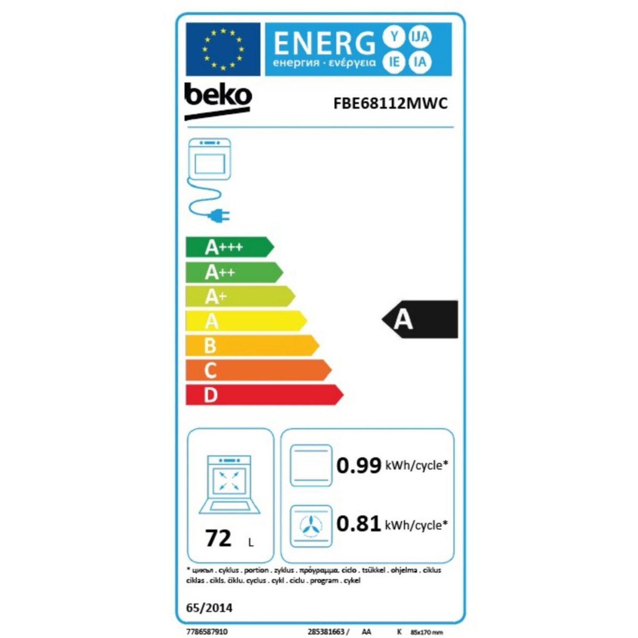Voir la diapositive 6 : Beko Cuisinière induction fbe68112mwc