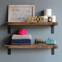 Voir la diapositive 2 : TOILINUX 2 Etagères murales design en bois et métal - L. 60 x l. 14 cm - Marron