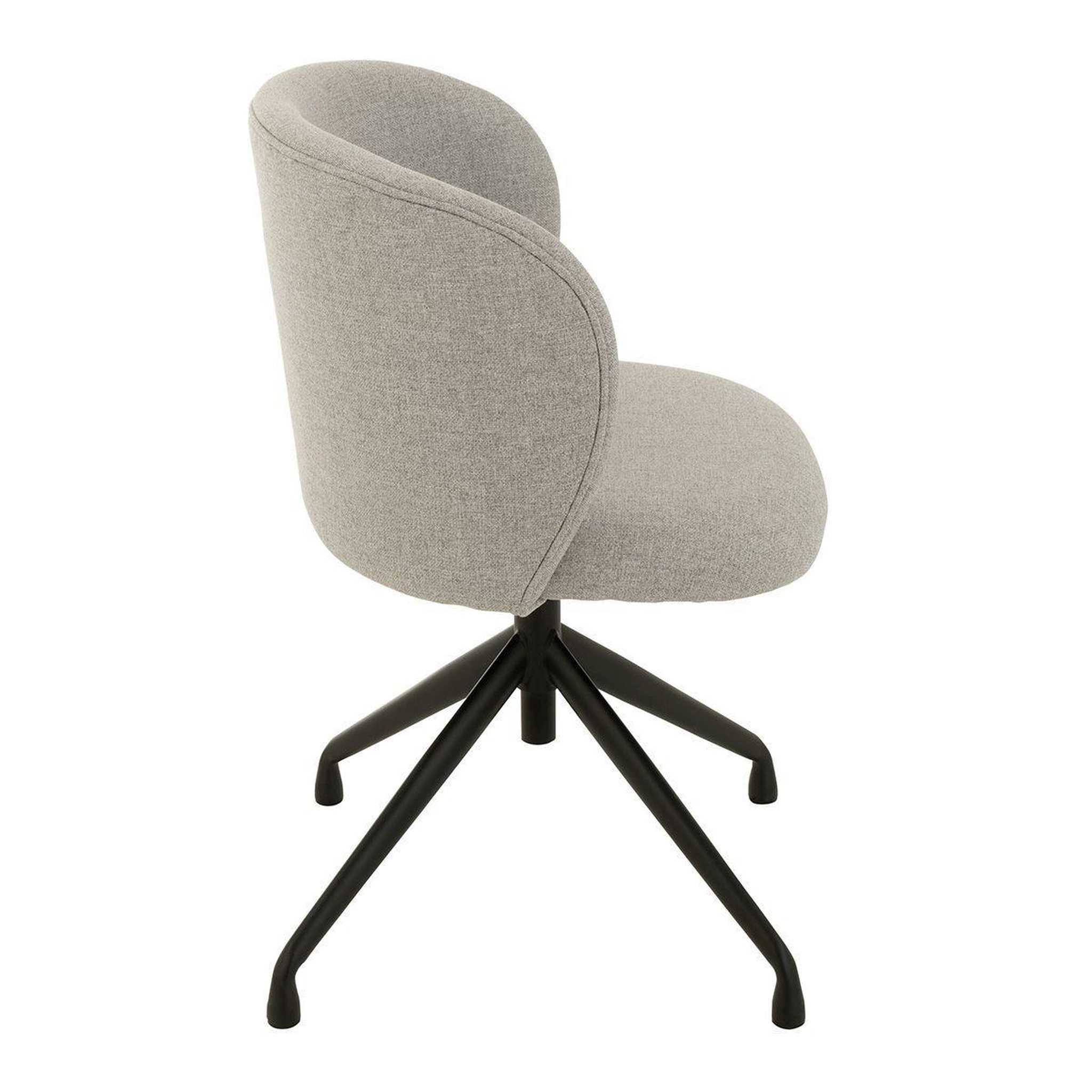 Voir la diapositive 3 : J-LINE Chaise pivotante en lin  gena  56cm gris