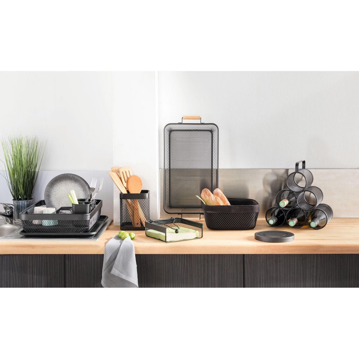 FIVE Egouttoir 1 niveau en métal Mayaj - Noir