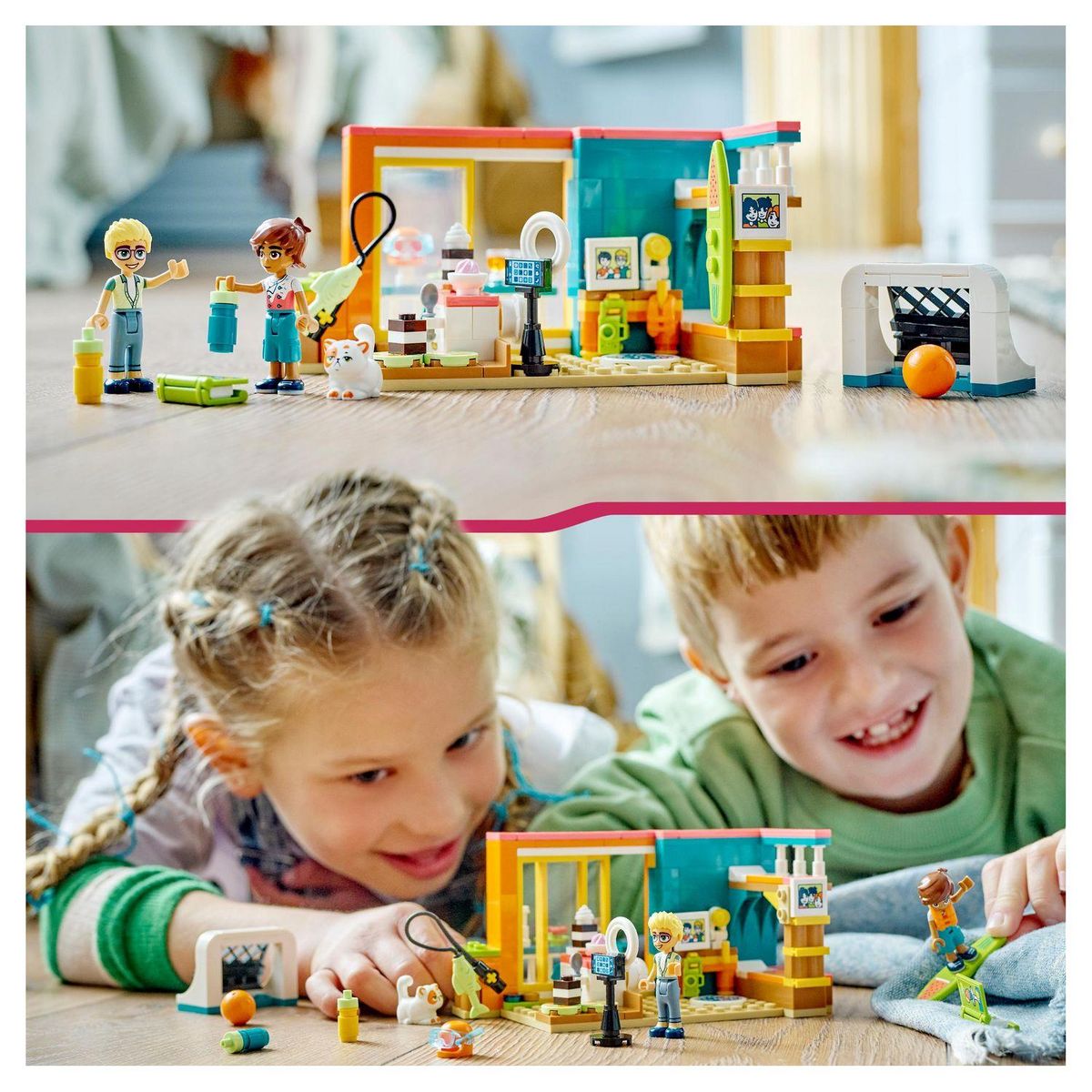 LEGO Friends 41754 La chambre de Léo, Jouet sur la Pâtisserie, avec Mini-Poupée, Accessoires & Animal de Compagnie