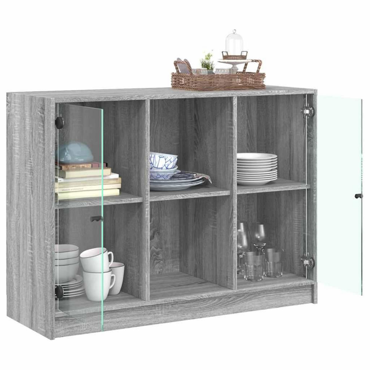 VIDAXL Buffet sonoma gris 102x37x75,5 cm bois d'ingenierie