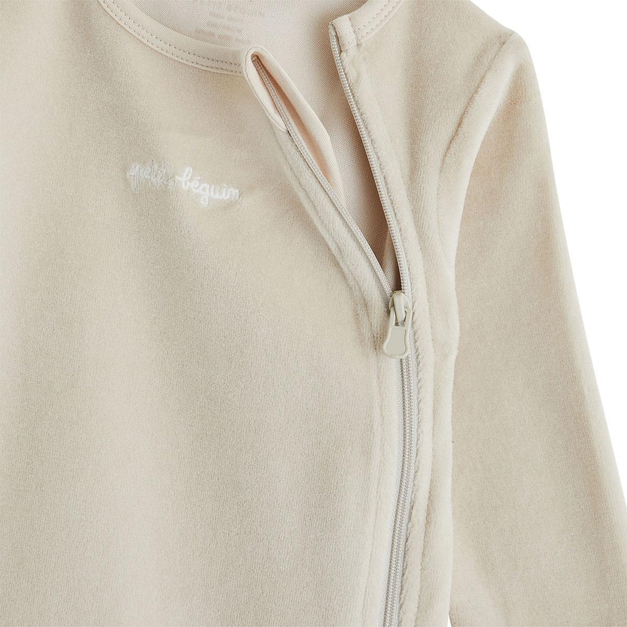 Voir la diapositive 2 : PETIT BEGUIN Lot de 2 pyjamas bébé en velours ouverture zippée