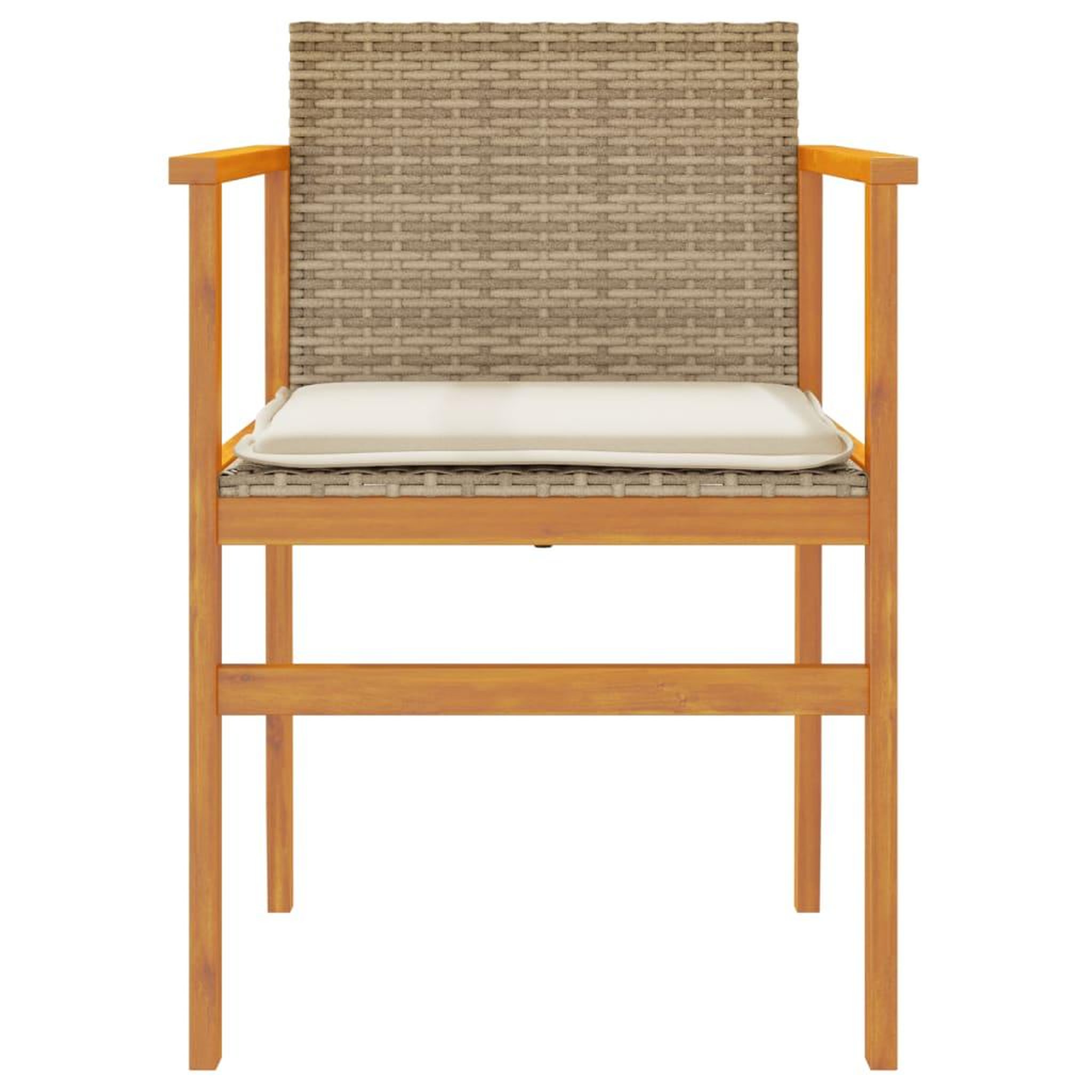Voir la diapositive 5 : VIDAXL Chaises de jardin coussins lot de 2 beige resine tressee bois
