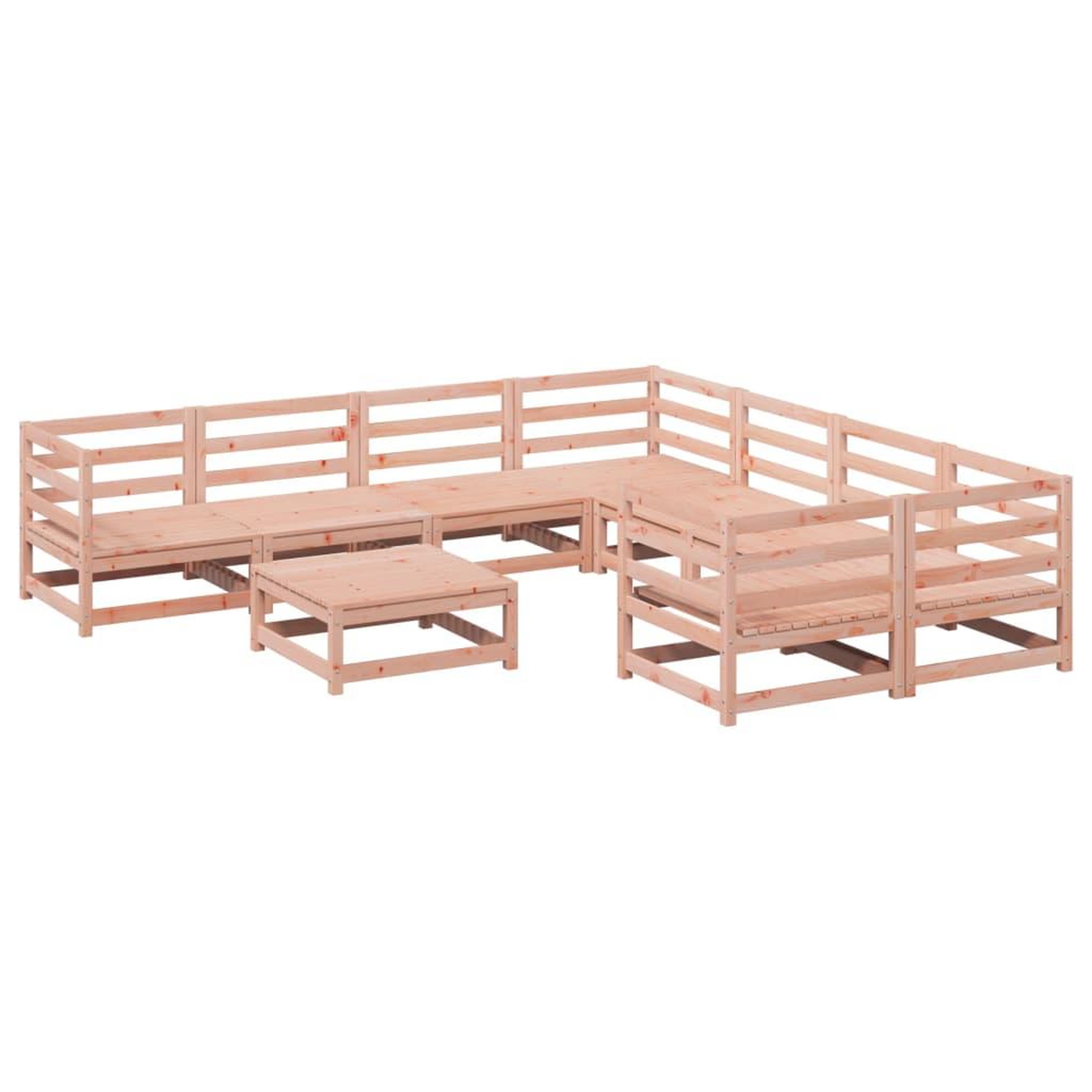 Voir la diapositive 2 : VIDAXL Salon de jardin 9 pcs bois massif sapin de douglas