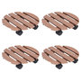 Voir la diapositive 1 : VIDAXL Chariots a plantes 4 pcs Marron Ø30x7,5 cm WPC