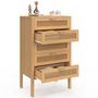 Voir la diapositive 4 : ID MARKET Chiffonnier 5 tiroirs EDHEN 60 cm bois et cannage