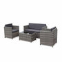 Voir la diapositive 1 : SWEEEK Salon de jardin en résine tressée 4 places Perugia - 1 canapé, 2 fauteuils, une table basse