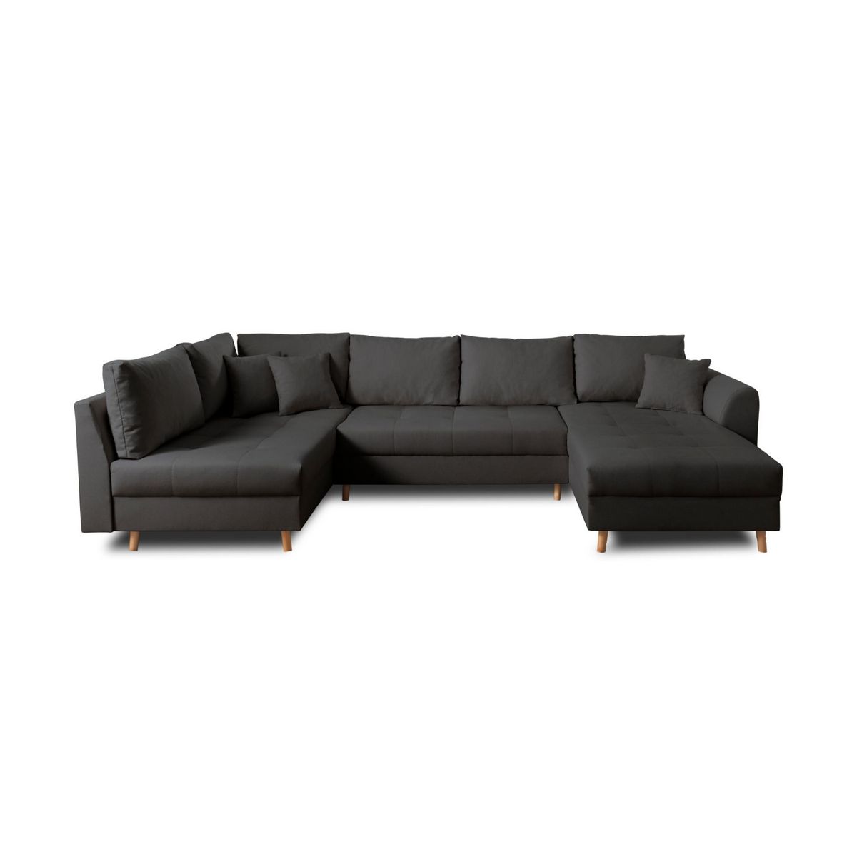 LISA DESIGN Rune - canapé panoramique avec pouf d'appoint - 7 places - style scandinave - gauche
