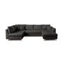 Voir la diapositive 6 : LISA DESIGN Rune - canapé panoramique avec pouf d'appoint - 7 places - style scandinave - gauche