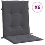 Voir la diapositive 2 : VIDAXL Coussins de chaise de jardin a dossier bas lot de 6 anthracite
