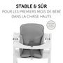Voir la diapositive 2 : HAUCK Chaise haute Alpha+B Gris + Coussin réducteur de chaise haute en bois Alpha Cosy Comfort Stretch Gris