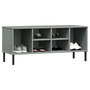 Voir la diapositive 3 : VIDAXL Etagere a chaussures pieds en metal Gris 106x35x45 cm Bois OSLO