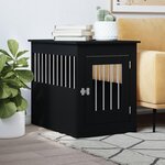 VIDAXL Meuble de cage pour chiens noir 55x80x68 cm bois d'ingenierie