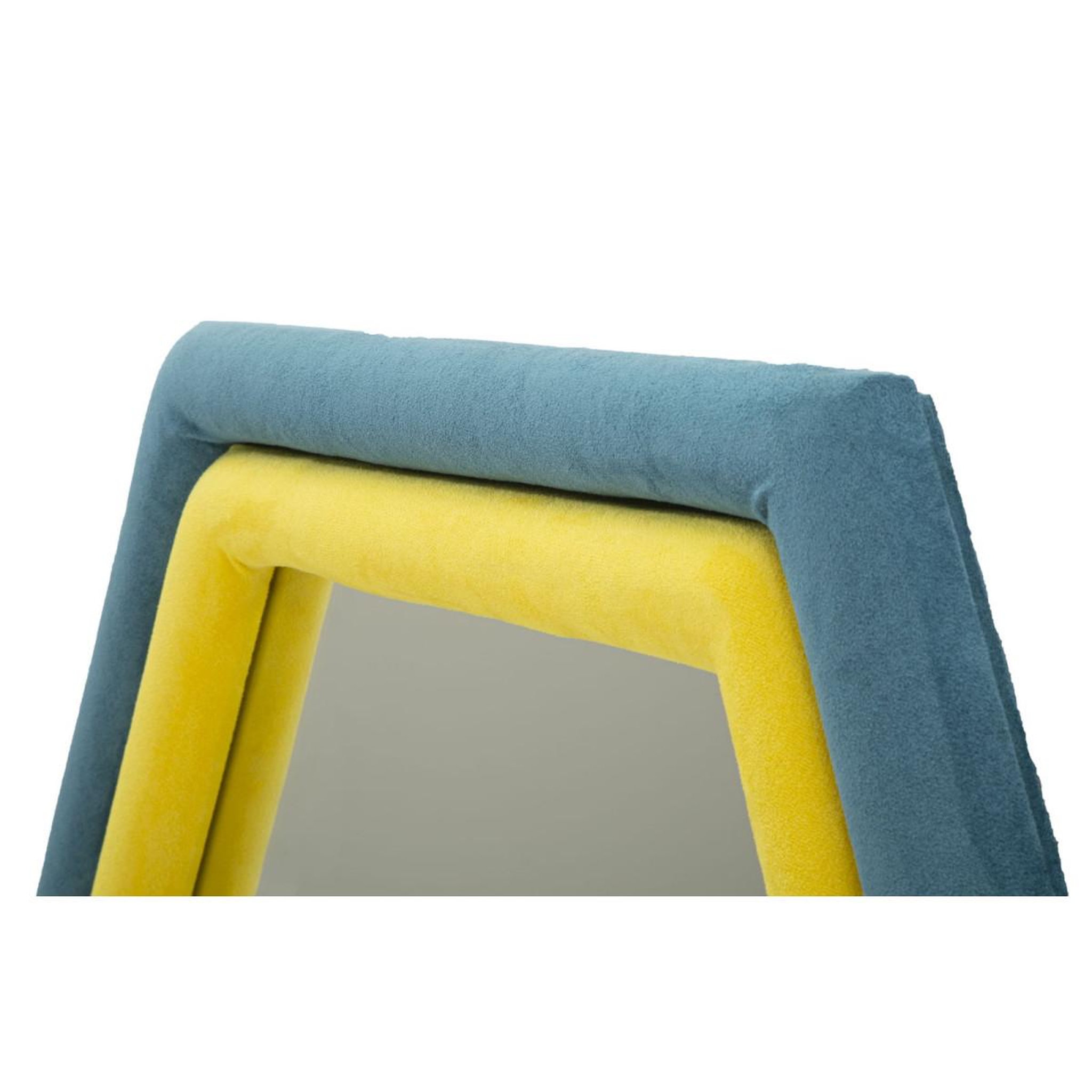 Voir la diapositive 4 : Paris Prix Miroir mural en velours  tony  80cm bleu & jaune
