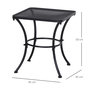 Voir la diapositive 3 : OUTSUNNY Table basse carrée bistro de jardin dim. 45L x 45l x 50H cm piètement arqué plateau maillé métal époxy anticorrosion noir