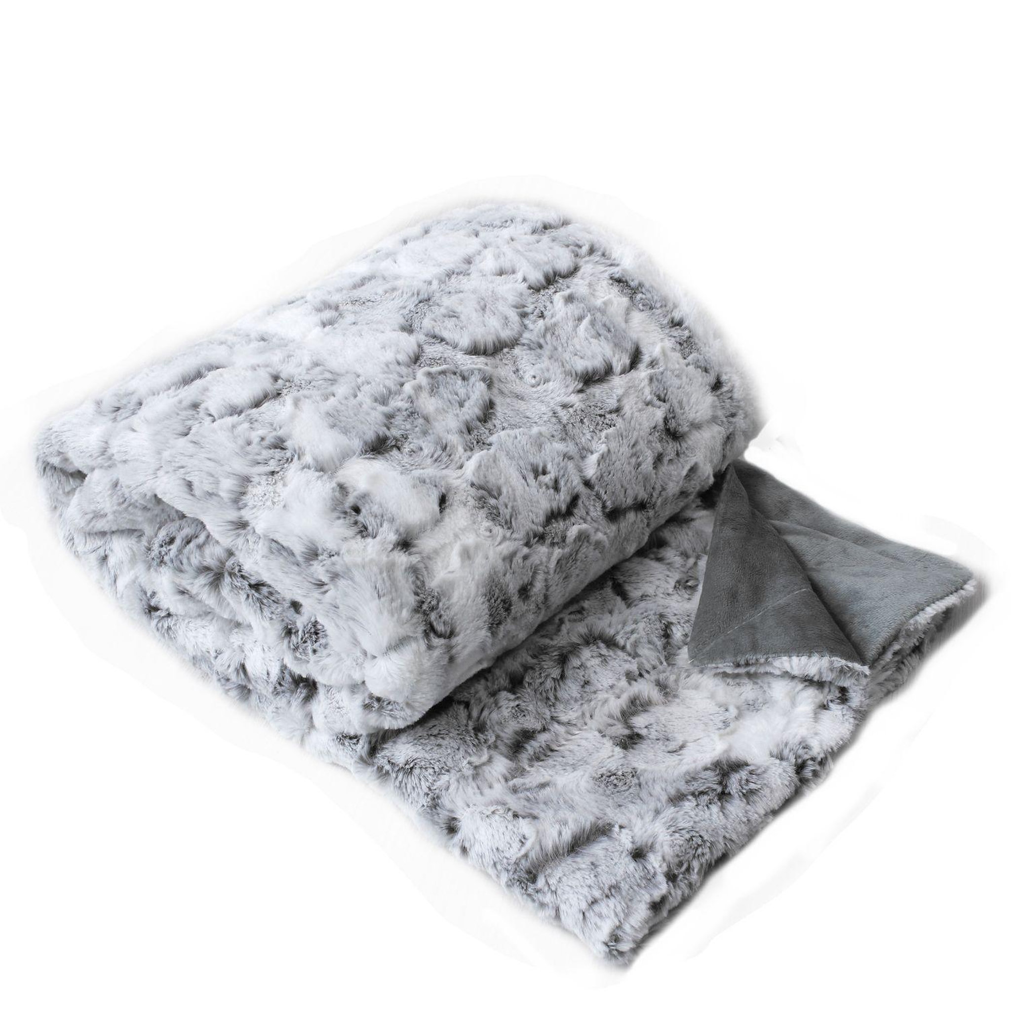 TOILINUX Plaid à poils doux lenvik - 125 x 150 cm - gris