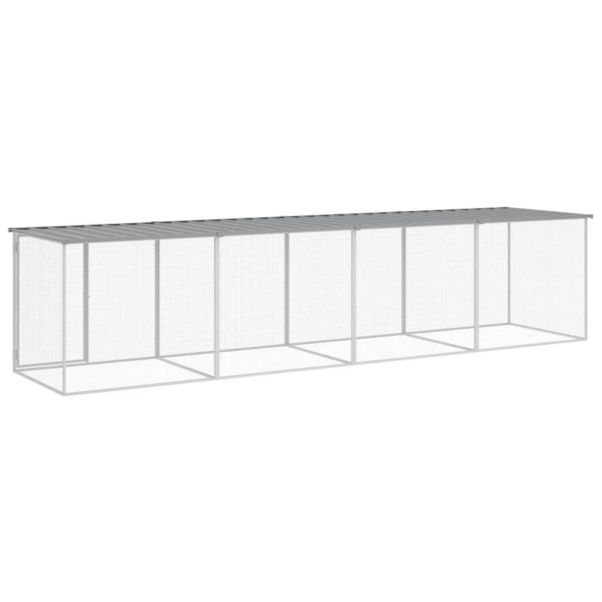 Voir la diapositive 5 : VIDAXL Poulailler avec toit gris clair 403x98x90 cm acier galvanise