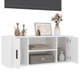 Voir la diapositive 4 : VIDAXL Meuble TV Blanc 100x35x40 cm Bois d'ingenierie