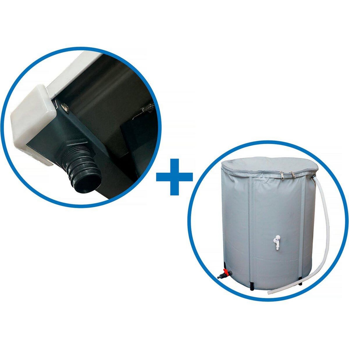 Habitat et Jardin Gouttière 2 à 6 m2 + récupérateur d'eau pour abri de jardin