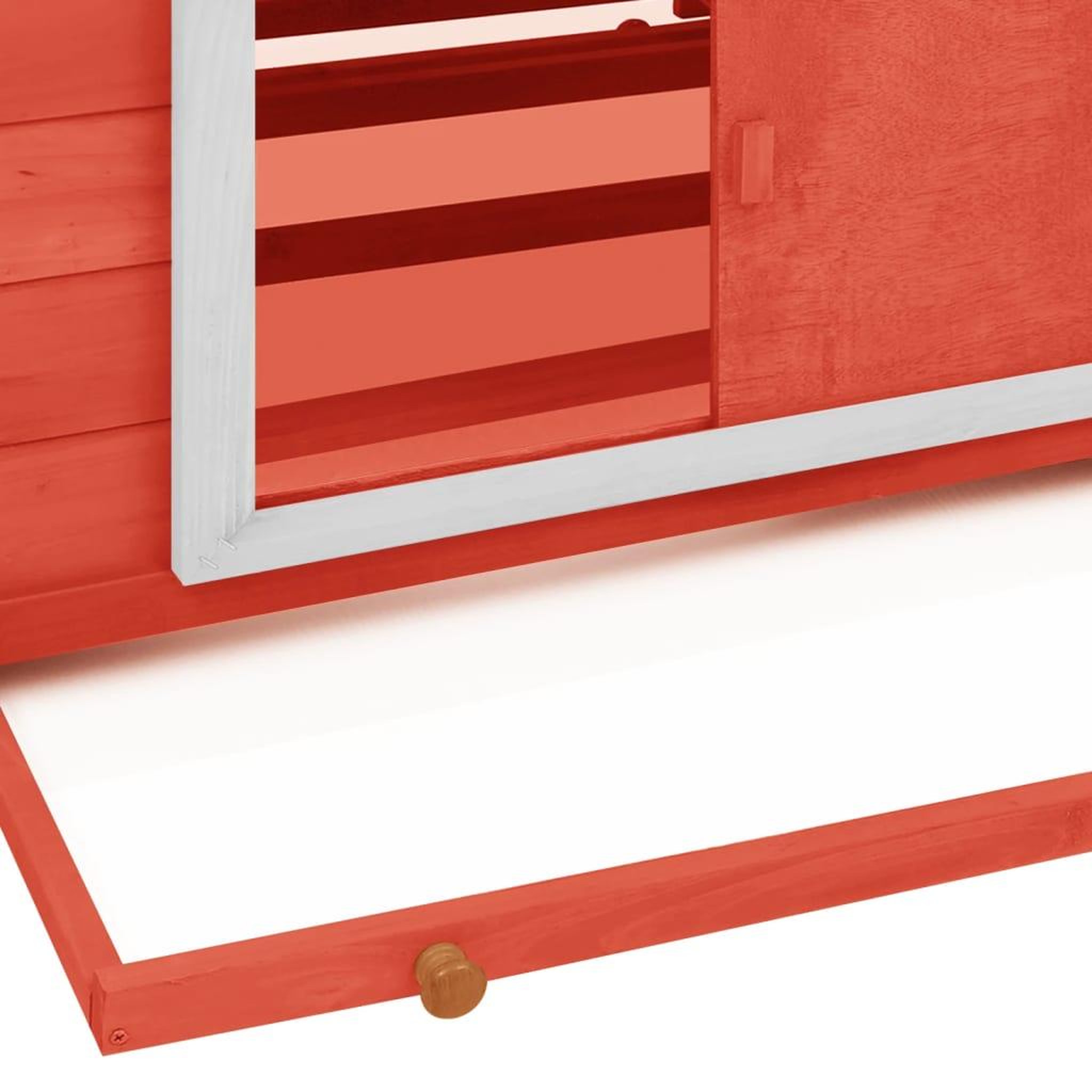 Voir la diapositive 5 : VIDAXL Poulailler Rouge et blanc 152x96x110 cm Bois de sapin massif