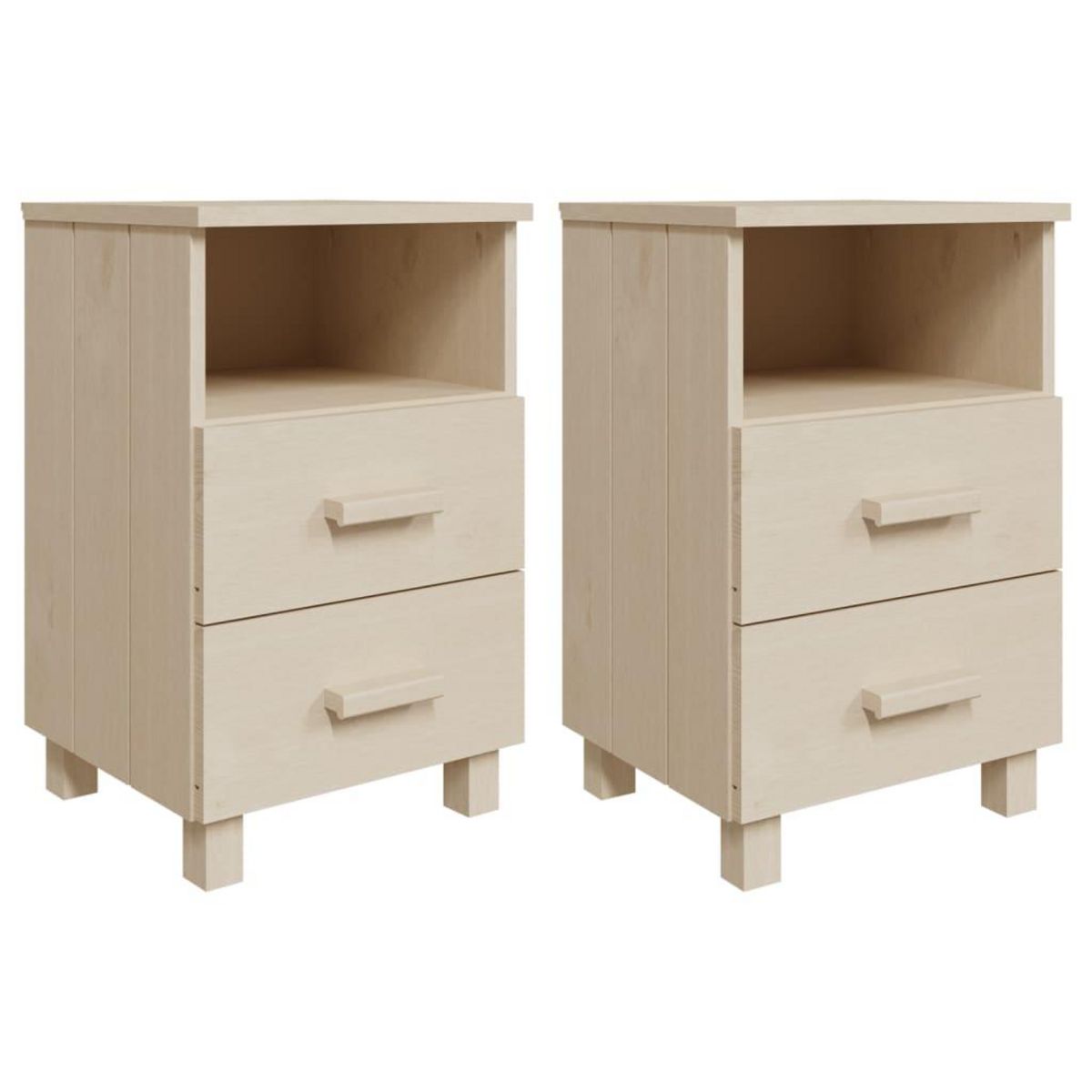 VIDAXL Tables de chevet HAMAR 2 pcs Marron miel 40x35x62cm Bois massif