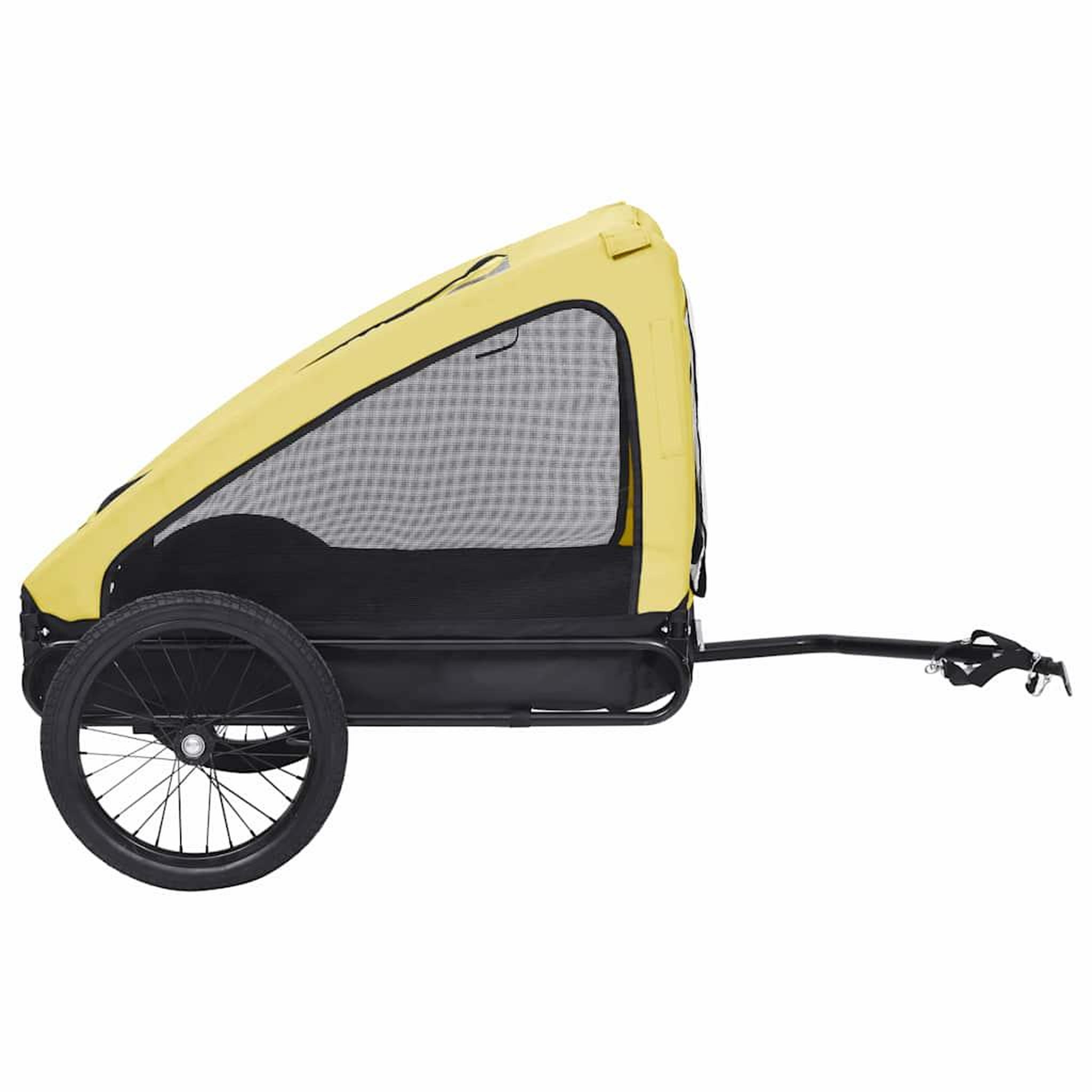 Voir la diapositive 4 : VIDAXL Remorque de velo pour animaux de compagnie jaune et noir