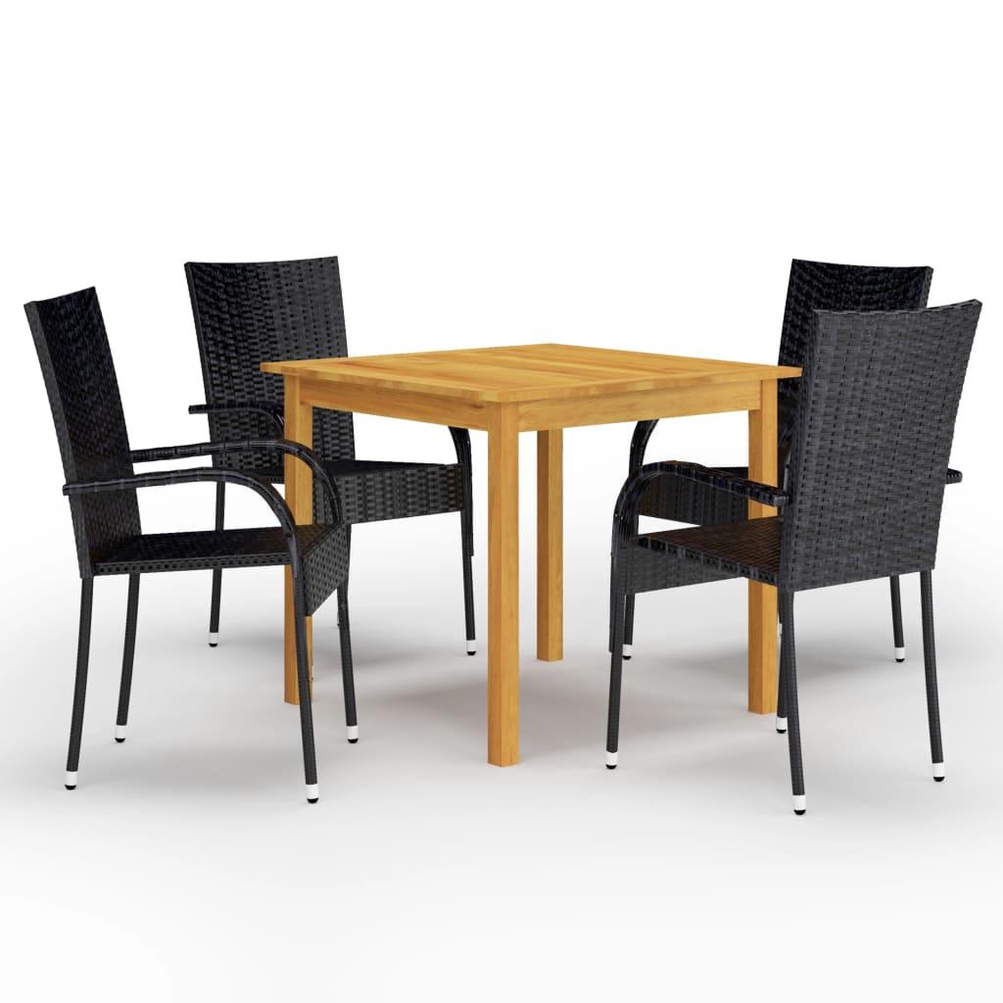 Voir la diapositive 1 : VIDAXL Ensemble a manger de jardin 5 pcs Noir